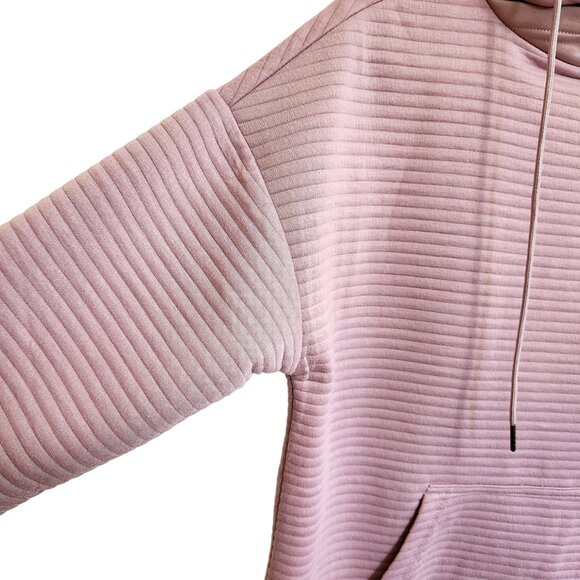 Sweatshirt Project Drop Shoulder Dusty Pink Pullover Cross Neck Hoodie Size S - Picture 2 of 11